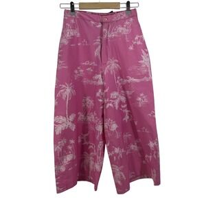 JBM Sport Women S Pink Tropical Wide Leg Capri New Tags